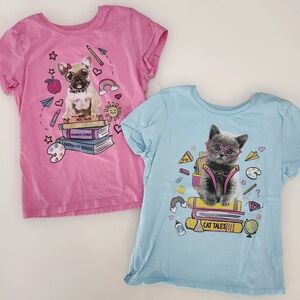 The Childrens Place Animal T-Shirts - Pink and Blue